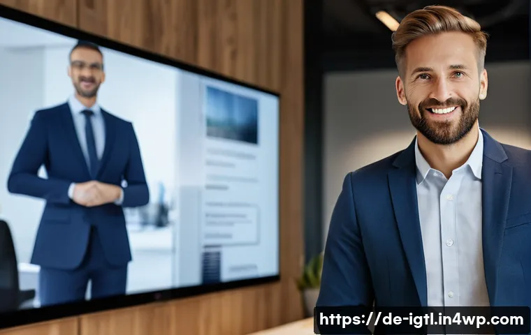 디지털 컴패니언십을 통한 브랜드 구축 전략 - A professional German brand manager engaging authentically with customers in a modern office setting...