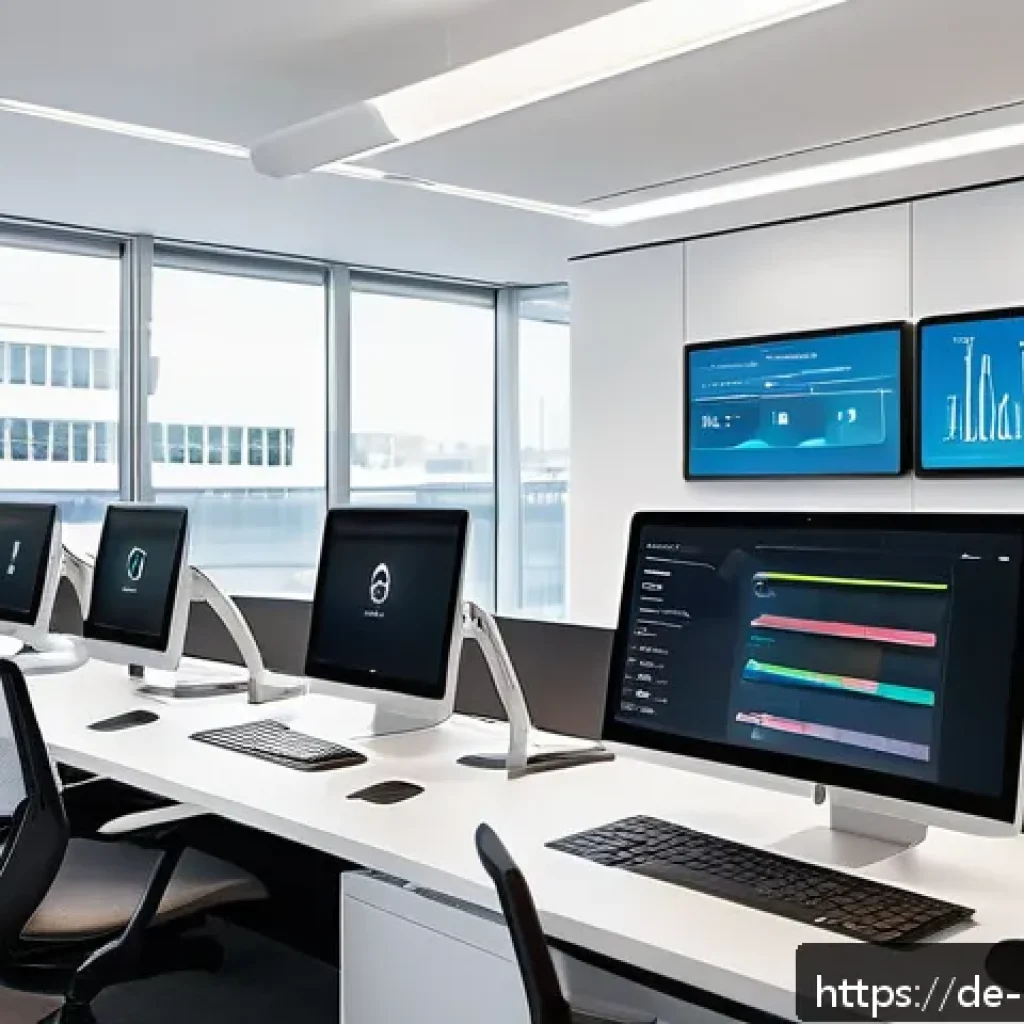 디지털 컴패니언십을 통한 기업 혁신 - A modern German small to medium-sized office environment with diverse professionals using digital as...