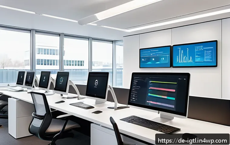 디지털 컴패니언십을 통한 기업 혁신 - A modern German small to medium-sized office environment with diverse professionals using digital as...